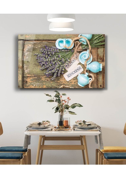 Çiçekli Ahşap Görünümlü Cam Tablo 36X23-MIYREM fiyatları
