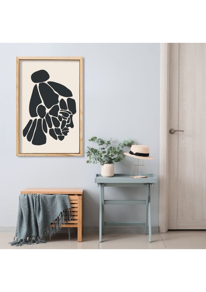 Tekli Ahşap Lamine Çerçeveli Mdf Tablo Boho Kadın Portresi