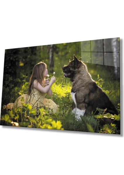 Çocuk ve Köpek Cam TABLOMIYREM36X23-MIYREM