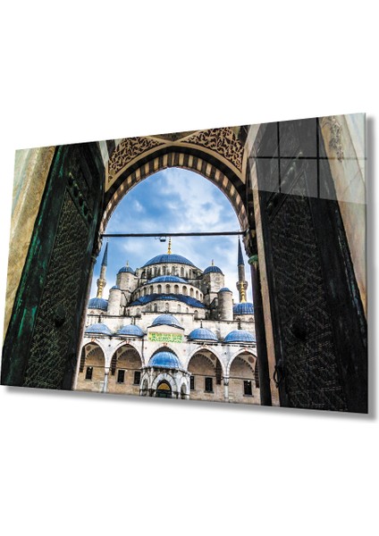 Istanbul Sultan Ahmet Camii Kapısı Cam Tablo 36X23-MIYREM
