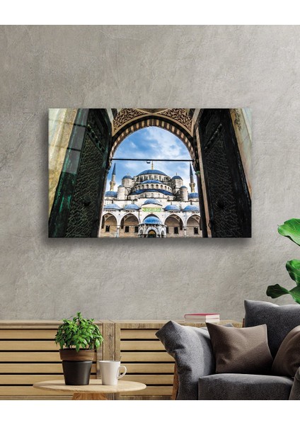 Istanbul Sultan Ahmet Camii Kapısı Cam Tablo 36X23-MIYREM fiyatları