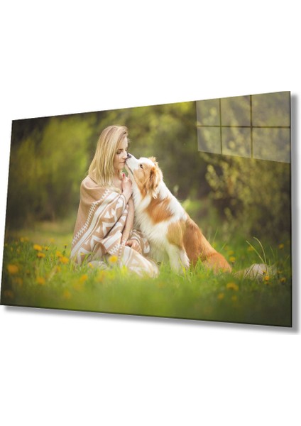 Kadın ve Köpek Cam TABLOMIYREM36X23-MIYREM