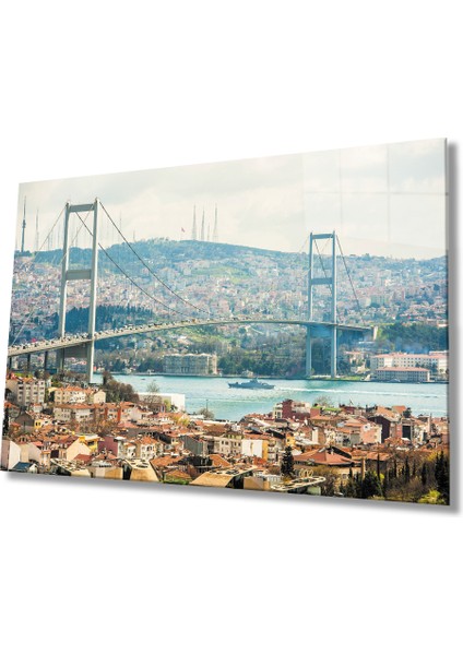 Istanbul Boğaz Köprü Manzaralı Cam Tablo 36X23-MIYREM