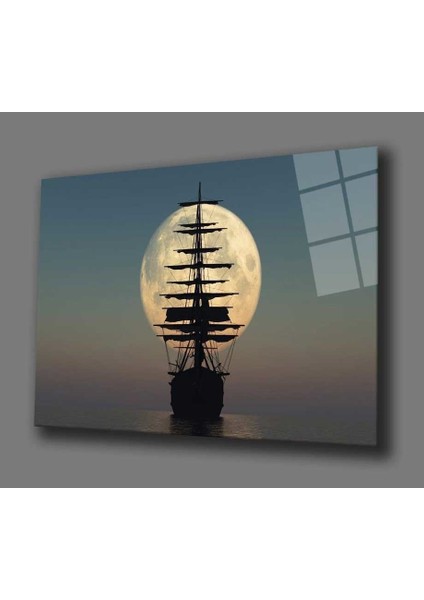 Ay Işığında Yelkenli Tablo 36X23-MIYREM