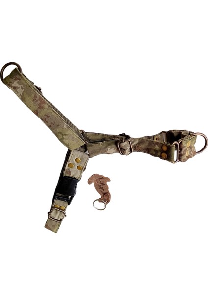 Köpek göğüs tasması kamuflaj kumaş önden ve sırttan çekmeli boyun ölç:55-90cm göğüs ölç:60-100cm ayarlı dog harness GT4-23