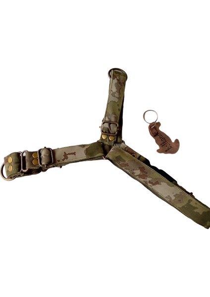 Köpek göğüs tasması kamuflaj kumaş önden ve sırttan çekmeli boyun ölç:55-90cm göğüs ölç:60-100cm ayarlı dog harness GT4-23
