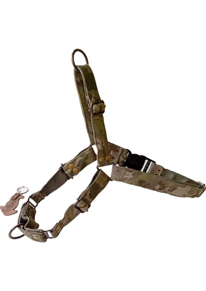 Köpek göğüs tasması kamuflaj kumaş önden ve sırttan çekmeli boyun ölç:55-90cm göğüs ölç:60-100cm ayarlı dog harness GT4-23