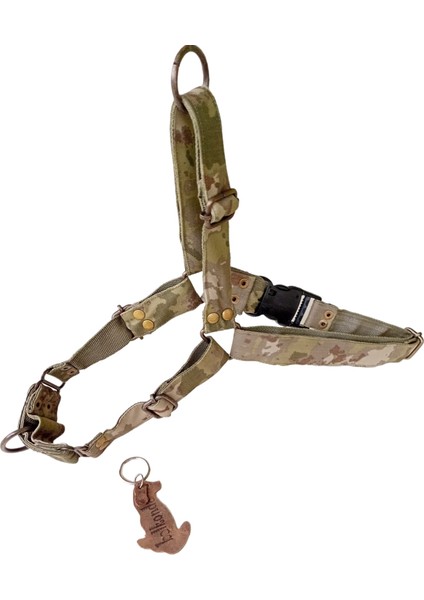 Köpek göğüs tasması kamuflaj kumaş önden ve sırttan çekmeli boyun ölç:55-90cm göğüs ölç:60-100cm ayarlı dog harness GT4-23