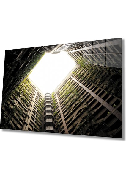 Balkonlu Geometrik Bina Cam Tablo 36X23-MIYREM