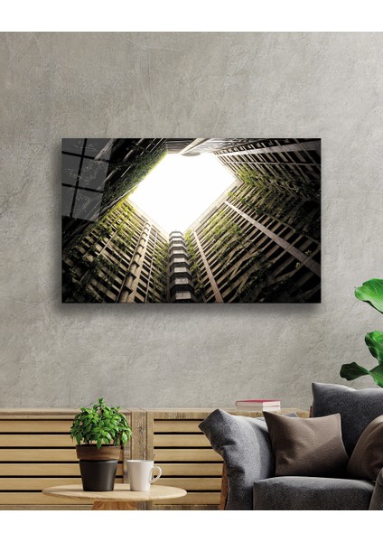 Balkonlu Geometrik Bina Cam Tablo 36X23-MIYREM fiyatları