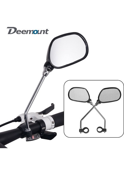 VMR-001 Stili Deemount 1 Çift Bisiklet Dikiz Aynası Bisiklet Bisiklet Geniş Menzilli Geri Görüş Reflektör Açısı Ayarlanabilir Sol Sağ Aynalar (Yurt Dışından)