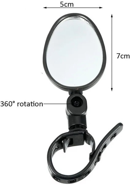 1.97X2.76 Inç Stili Evrensel Bisiklet Aynası Döndür Geniş Açı Bisiklet Dikiz Aynası Gidon Geri Görüş Reflektörü Yol Mtb Bisiklet Bisiklet Aksesuarları (Yurt Dışından)