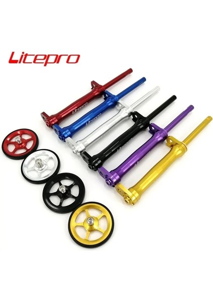 Gümüş -Tekerlek 1 Çift Stili Litepro Kolay Tekerlek Uzatma Çubuğu Brompton Arka Raflar Için Katlanır Bisiklet Için Teleskopik Çubuk (Yurt Dışından) fırsatları