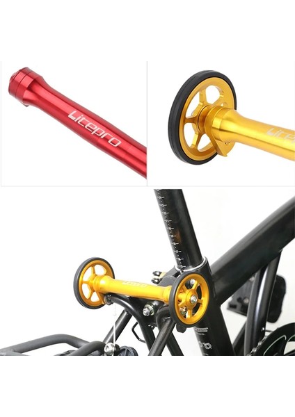 Kırmızı 1 Takım Tarzı Litepro Arka Raflar Brompton Katlanır Bisiklet Için 4 Renk Uzatma Çubuğu Blok Teleskopik Çubuk Kolay Tekerlek Ultralight (Yurt Dışından) modelleri