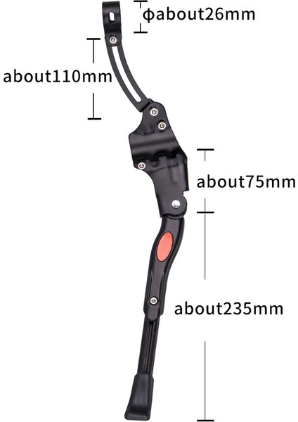Siyah Bir Stil Ztto Mtb Yol Bisiklet Tekme Standı Kickstand Alüminyum Ağır Hizmet Tipi Ayarlanabilir Dağ Bisikleti Bisiklet Desteği Yan Arka Park Rafı (Yurt Dışından)
