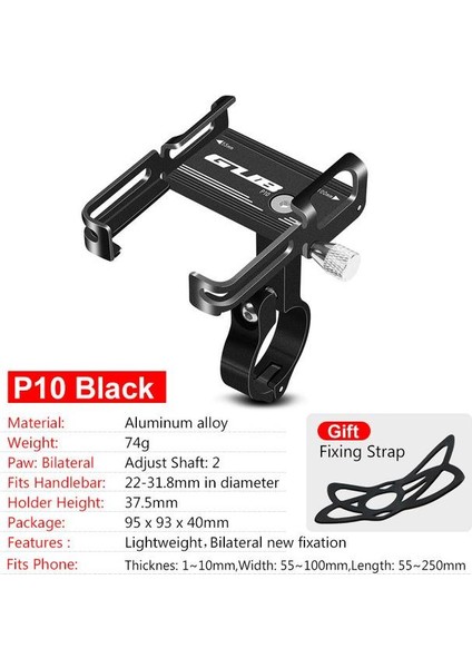 P10 Siyah Stil Gub Alüminyum Bisiklet Telefon Tutucu 3.5 7.5 Için Dönebilen Bisiklet Standı Scooter Motosiklet Dağı Gidon cl (Yurt Dışından) fiyatları