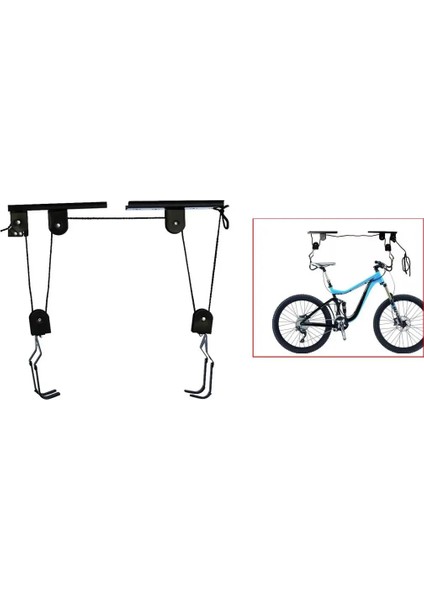 Premium 40KG Yük Tavana Monte Bisiklet Bisiklet Asansör Depolama Tutucu Garaj Döken Kanca Vinç Kasnak Sistemi Aksesuarları (Yurt Dışından)