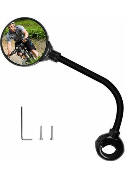 Resim Stili Olarak 1 Adet Evrensel Bisiklet Dikiz Aynası Ayarlanabilir Silikon Kolu Bisiklet Dikiz Aynaları Mtb Yol Bisikleti Aksesuarları (Yurt Dışından)