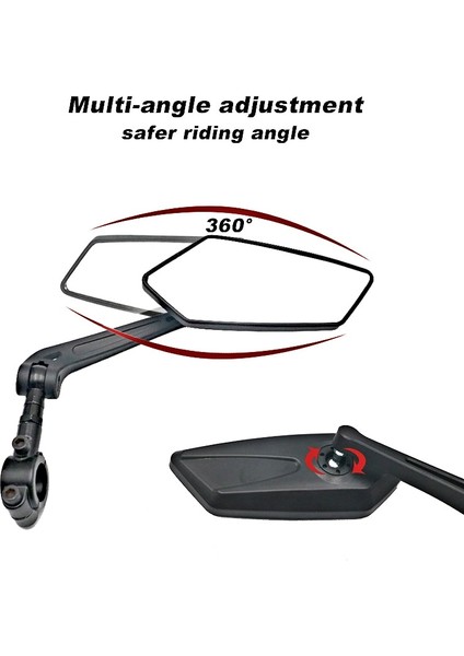 Sol Ayna Stili Bisiklet Dikiz Aynaları Dışbükey Geniş Açı Ayarlanabilir Elektrikli Motosiklet Bisiklet Gidon Yan Güvenlik Esnek Dikiz Aynası (Yurt Dışından) indirimleri