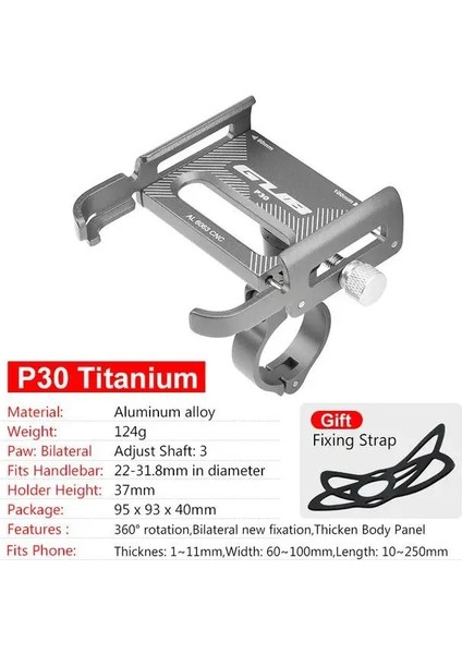P30 Titanyum 360 Stili Gub Alüminyum Bisiklet Telefon Tutucu 3.5 7.5 Için Dönebilen Bisiklet Standı Scooter Motosiklet Dağı Gidon cl (Yurt Dışından)