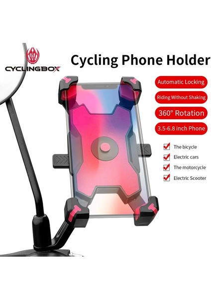 Ayna Siyah Stili 2021 Yeni Motosiklet Mtb Bisiklet Moto Bisiklet Telefonu Navigasyon Tutucu Destek Cep Cep Telefonu Için Gidon Montaj Klip Braketi (Yurt Dışından) fiyatları