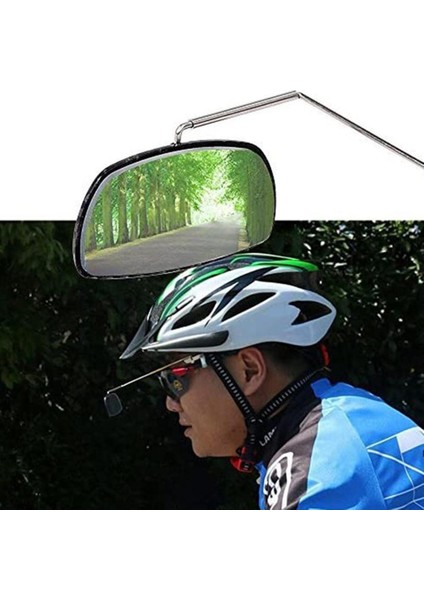 Bisiklet Gözlük Dikiz Mi Derece Ayna Alüminyum Alaşımlı Ayar Kask Yüksek Çözünürlüklü Lens (Yurt Dışından)