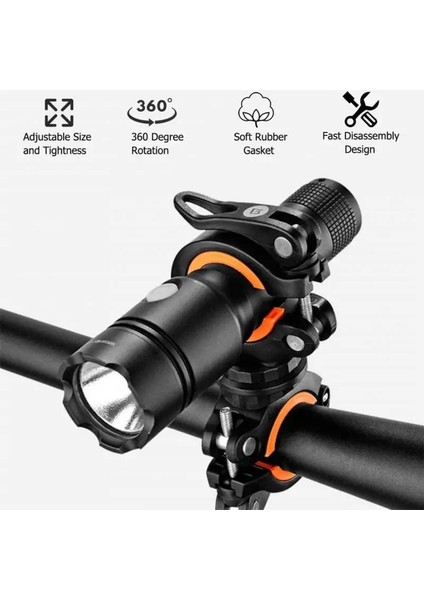 No.2 Tarzı 360 Derece Bisiklet Klip Kelepçe Döndürme Bisiklet El Feneri Torch Dağı LED Kafa Ön Işık Tutucu Klip Bisiklet Aksesuarları (Yurt Dışından)