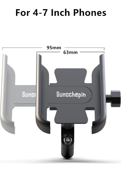 Siyah Stil Bisiklet Telefon Tutucu Standı C Motosiklet Gidon Cep Telefonu Desteği Alüminyum Alaşımlı 360 Rotasyon Mtb Bisiklet Montaj Aksesuarları (Yurt Dışından)
