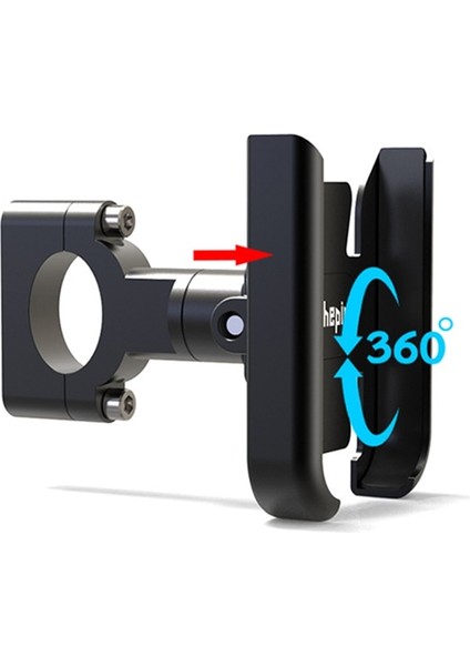 Siyah Stil Bisiklet Telefon Tutucu Standı C Motosiklet Gidon Cep Telefonu Desteği Alüminyum Alaşımlı 360 Rotasyon Mtb Bisiklet Montaj Aksesuarları (Yurt Dışından)