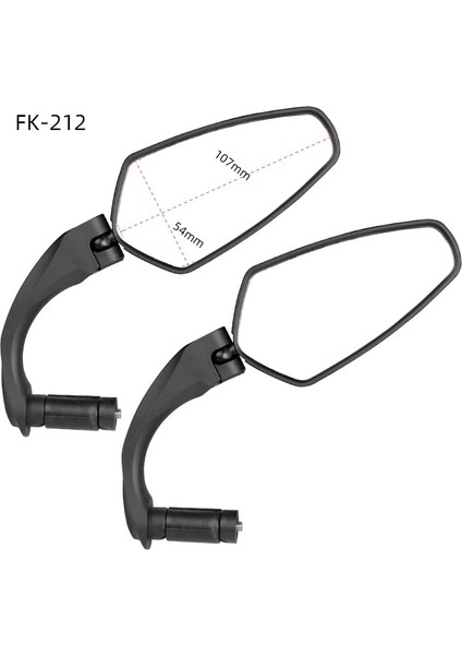 FK-212 P2 Stili Bisiklet Aynası Evrensel Sol Sağ Montaj Akrilik Dışbükey Veya Düz Lens Arka Görüş Reflektör Açısı Ayarlanabilir (Yurt Dışından)