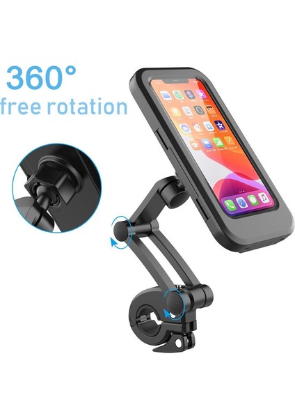 Bir Model Stili Su Geçirmez Bisiklet Telefon Tutucu Kılıf Evrensel Motosiklet Bisiklet Telefon Montajı 360 Döndürme Ayarlanabilir Gidon Klipsi Standı (Yurt Dışından)