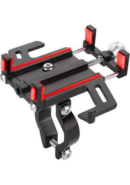 Kırmızı Stil Ayarlanabilir Darbeye Dayanıklı Metal Braket Aksesuarları Alüminyum Alaşımlı Stand Motosiklet Telefon Montajı Bisiklet Telefon Tutacağı Gidon (Yurt Dışından)