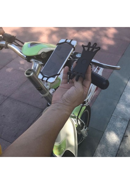 Siyah Stil Silikon Bisiklet Telefon Tutucu Evrensel Motosiklet Cep Telefonu Tutucu Bisiklet Gidon Standı Braketi Montaj Bandı Bisiklet Gps (Yurt Dışından) indirimleri