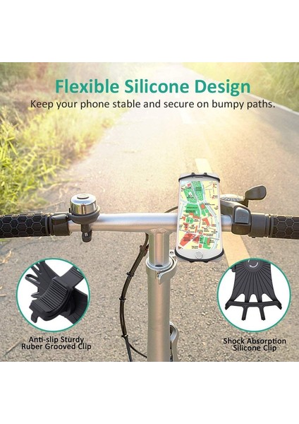 Siyah Stil Bisiklet Cep Telefonu Tutucu Motosiklet Bisiklet Gidon Standı Montaj Braketi Bisiklet Montaj Telefon Tutucu iPhone Xiaomi Gps Cihazı (Yurt Dışından) modelleri
