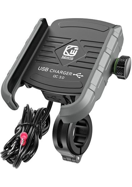 M8-Gri Stili Kablosuz Şarjlı Bisiklet Telefon Tutucu Qc3.0 Hızlı Şarj Motosiklet Bisiklet Cep Telefonu Tutucu Gidon Montaj Standı Gps Braketi (Yurt Dışından)