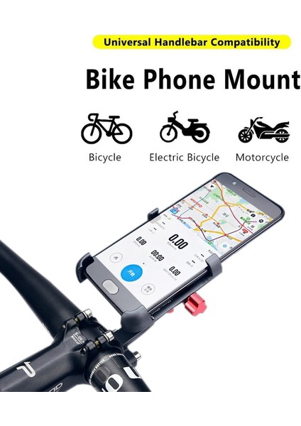 Yunjin Shop Titanium A Tarzı Alüminyum Alaşımlı Bisiklet Cep Telefonu Hole Dönebilen Ayarlanabilir Bisiklet Mtb Telefon Tutucu Kaymaz Bisiklet Aksesuarları Standı (Yurt Dışından)