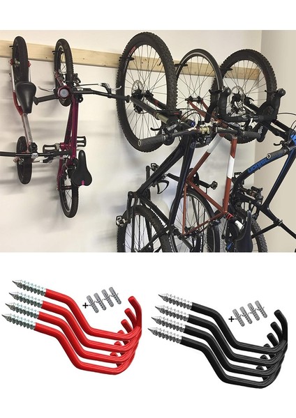 8 Adet-Siyah Stil Bisiklet Duvar Braketleri 15 kg Yük Büyük Yol Mtb Bisiklet Depolama Kancaları Metal Bisiklet Askı Braketleri Kanca Bisiklet Aksesuarları (Yurt Dışından)