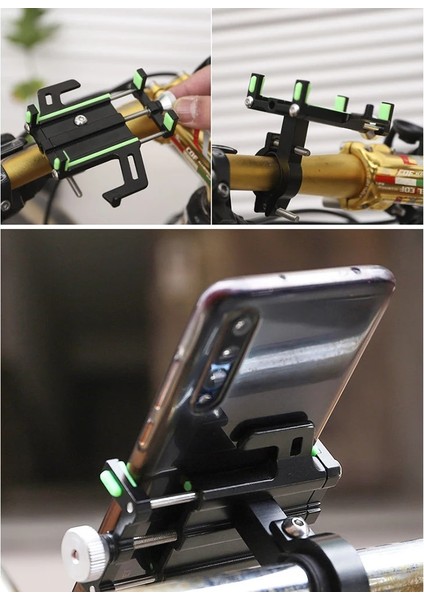 Yeşil Stil Bisiklet Telefon Tutucu 4-Pençe Alüminyum Alaşımlı Bisiklet Motosiklet Akıllı Telefon Montajı Bisiklet Standı Scooter Motosiklet Desteği (Yurt Dışından) indirimleri