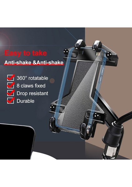 Siyah Bir Stil Bisiklet Motosiklet Telefon Tutucu Kaymaz Ayarlanabilir Mtb Gidon Klip Akıllı Cep 360 Dönebilen XA249Q Için Montaj Braketi Standı (Yurt Dışından) fırsatları