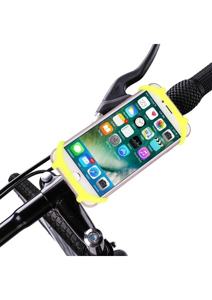 Sarı Stil Bisiklet Silikon Cep Telefonu Tutucu Evrensel Bisiklet Gidon Montaj Bandı Mobil Destek Gps Klipsi Xiaomi Huawei iphone Için (Yurt Dışından)