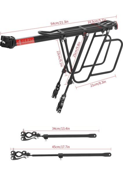 Stil 2 12X49 cm Stili 25 kg Bisiklet Bagaj Taşıyıcı Kargo Arka Raf Raf Bisiklet Seatpost Çanta Tutucu Mtb Bisikletleri Için Standı Rafları Bisiklet Aksesuarları (Yurt Dışından) fırsatları