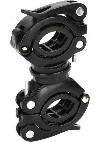 Siyah Stil Bisiklet Işık Klipsi Sabit Braket Bisiklet Tutucu LED Torch Far Rafları Montaj 360 Derece Dönebilen Işık Standı Sürme Aksesuarı (Yurt Dışından)