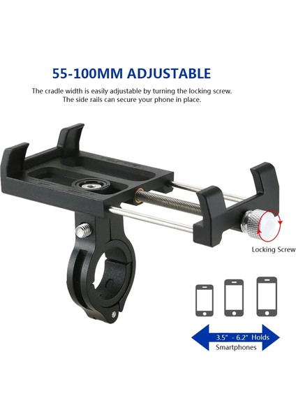 Siyah Stil Gub Plus 3 Dönebilen Bisiklet Montajı Hırsızlığa Karşı Korumalı Evrensel Anti-Bırakma Cep Telefonu Bisiklet Gidonu ve Motosiklet Telefon Tutucu (Yurt Dışından)
