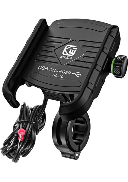 M8-Siyah Stili Kablosuz Şarjlı Bisiklet Telefon Tutucu Qc3.0 Hızlı Şarj Motosiklet Bisiklet Cep Telefonu Tutucu Gidon Montaj Standı Gps Braketi (Yurt Dışından)