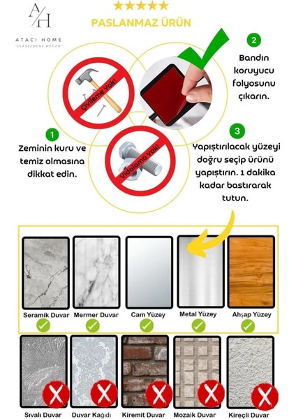 Yapışkanlı Kare Havluluk Askısı Tuvalet Wc Kağıtlık ve Yapışkanlı 2 Kancalı Askılık Havlu 3'lü Set