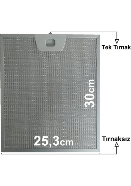 Zanussi ZHC9015X, NH100EAX, ZHC945X Uyumlu Davlumbaz Filtresi