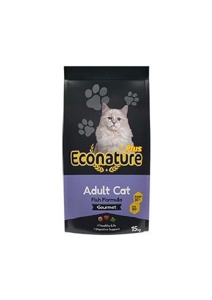 Econature Plus Gurme Balıklı Yetişkin Kedi Maması 15 kg