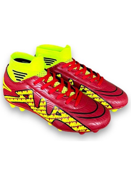 Çoraplı Bilekli Boğazlı Krampon Futbol Ayakkabısı KIRMIZI - SARI fiyatları
