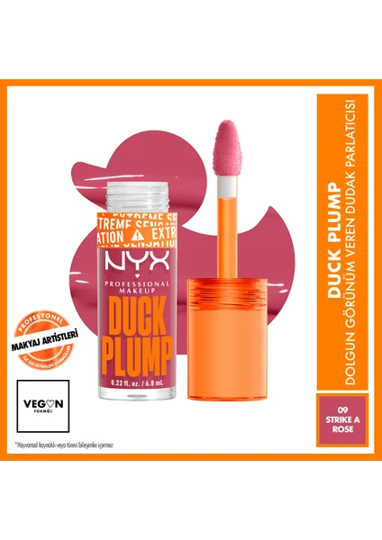 Nyx Professional Makeup Duck Plump Dolgun Görünüm Veren Dudak Parlatıcısı - 09 Strike A Rose