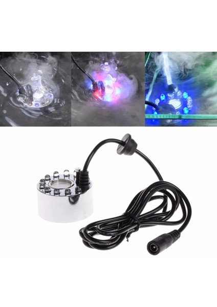 12 LED Renkli Işık Ultrasonik Mist Maker Sisleyici Su Çeşmesi Gölet Dekor Akvaryum Balık Tankı Malzemeleri (Yurt Dışından) modelleri